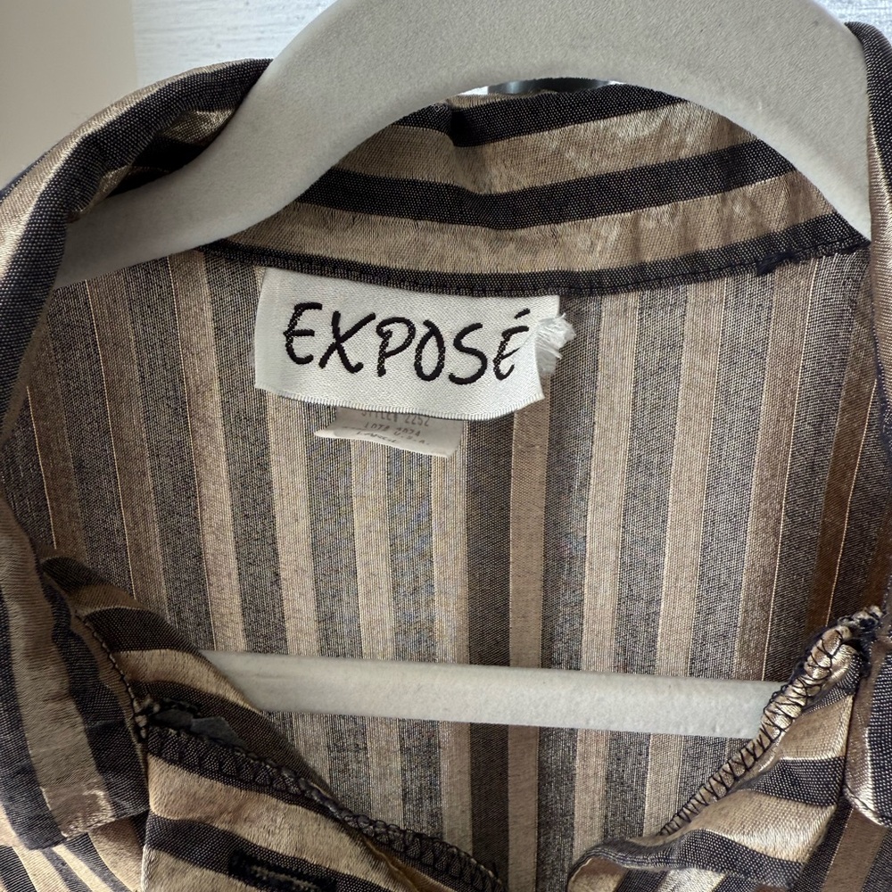Exposé Vintage Gold and Black Striped Shirt - Picture 3 of 5